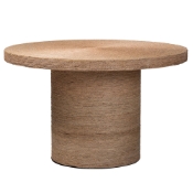 bali & pari Bistra Modern Bohemian Natural Brown Seagrass and Wood Dining Table